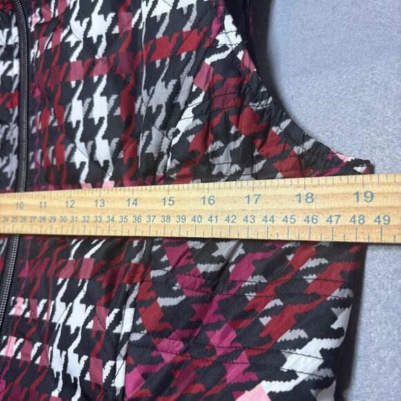 Christopher Banks Houndstooth Plaid Zip Vest S Outerwear Warm Classic Statement - Picture 6 of 10